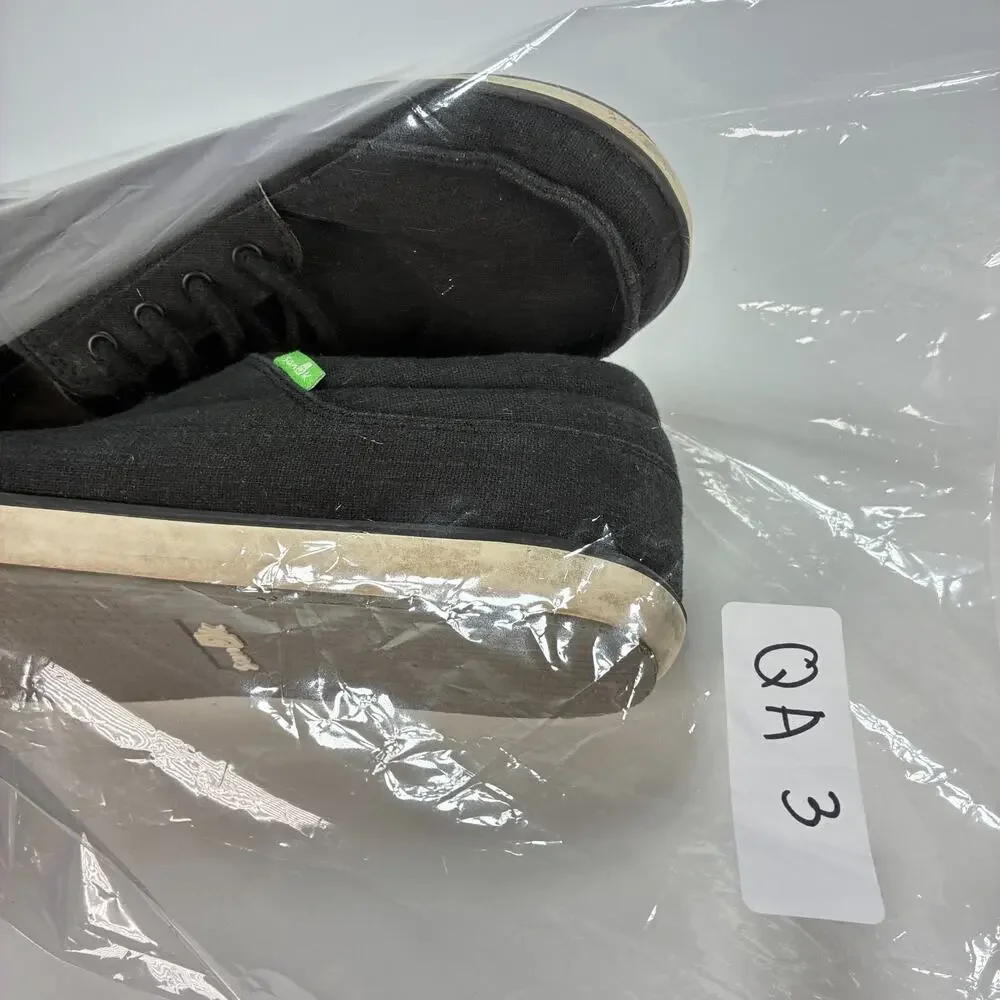 Sanuk TKO Black Canvas Casual Low Top Moc Toe Comfort Shoes 1089815 Mens Size 11